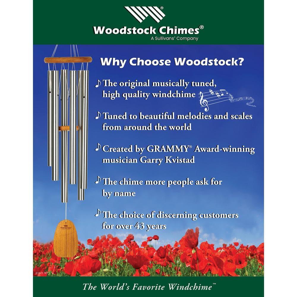 Woodstock Windchimes Heroic Windbell Harbor Gray, Wind Chimes For Outside, Wind Chimes For Garden, Patio, and Outdoor Décor, 40"L