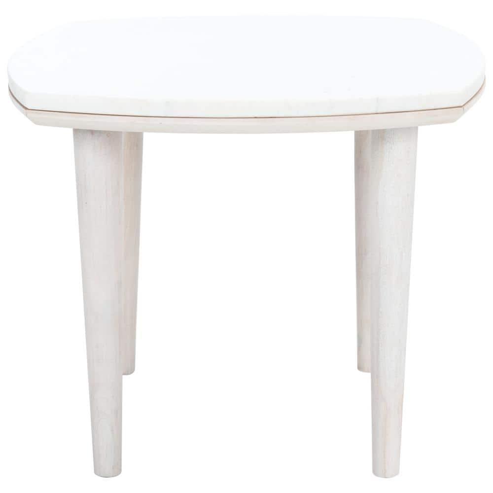 Lara Marble Side Table - ACC9000B - White Washed/White - Safavieh