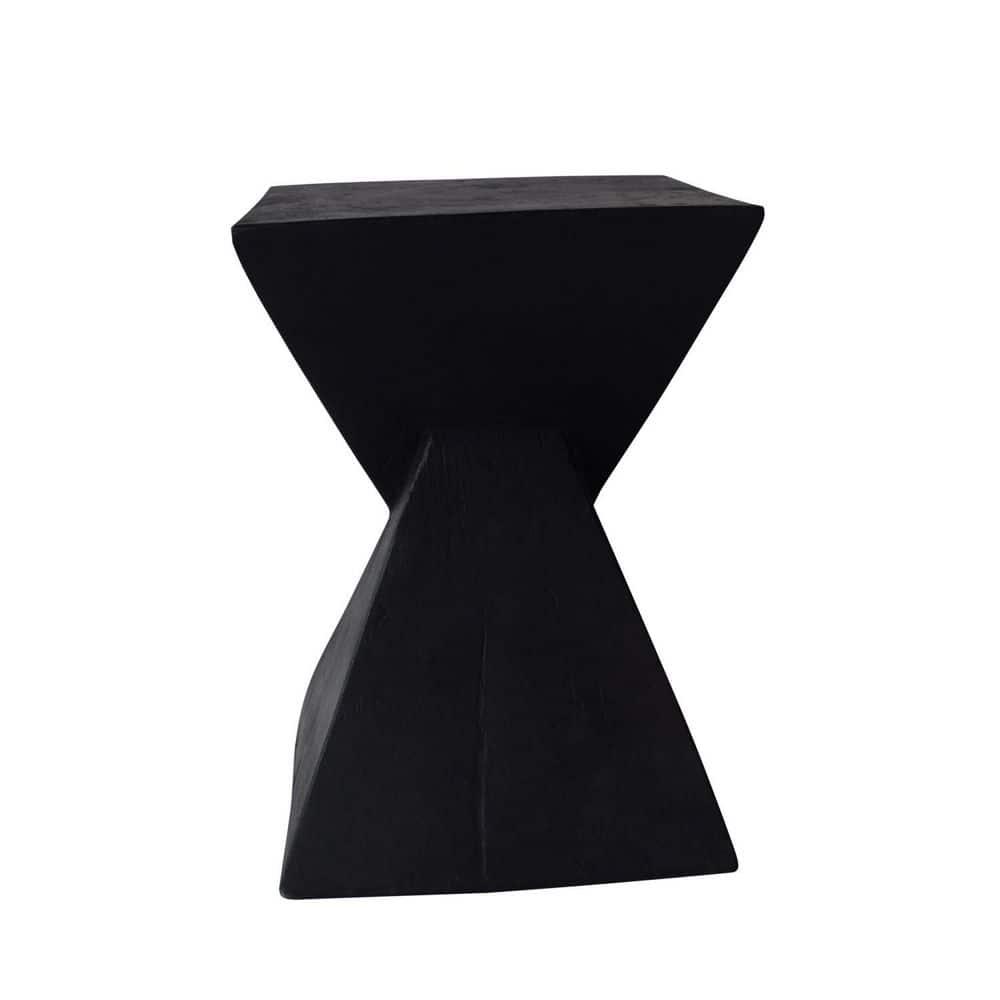 Katie Outdoor Lightweight Concrete Accent Table, Black