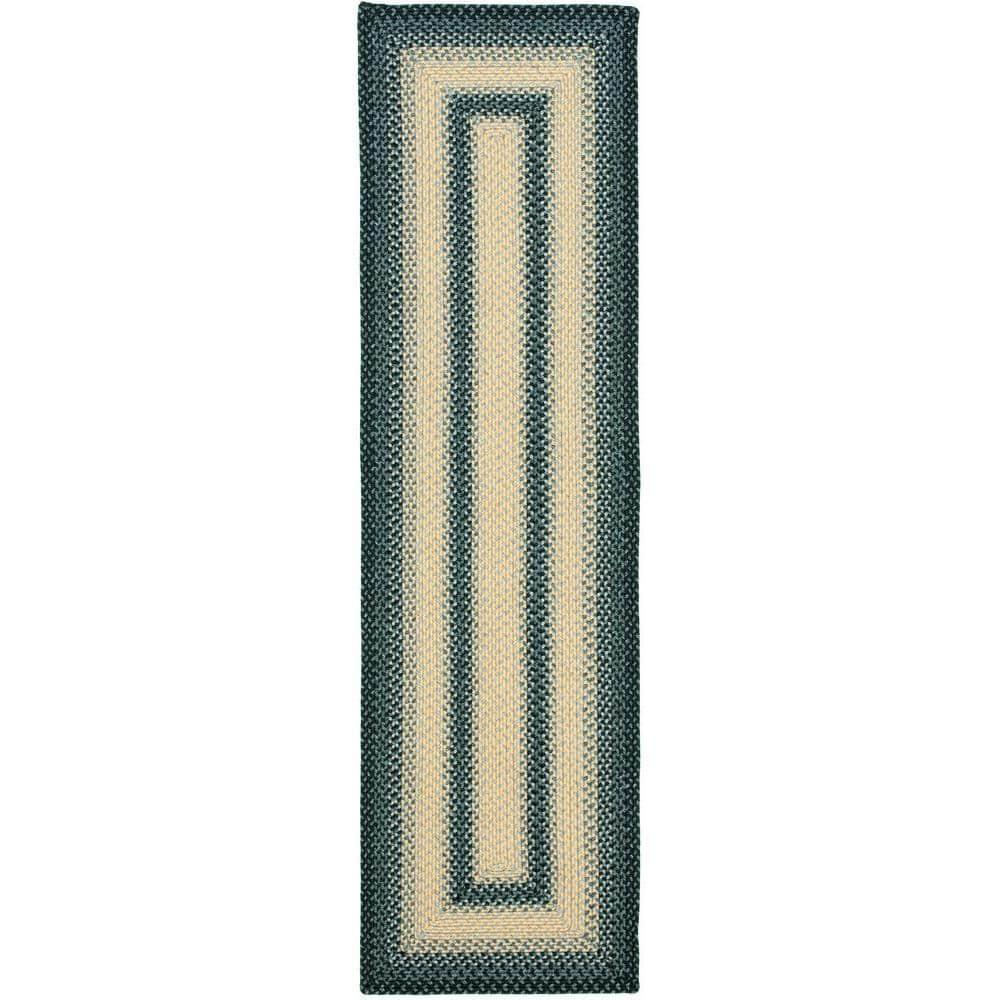 Braided BRD311 Hand Woven Runner Rug - Black/Grey - 2'3"x12' - Safavieh.