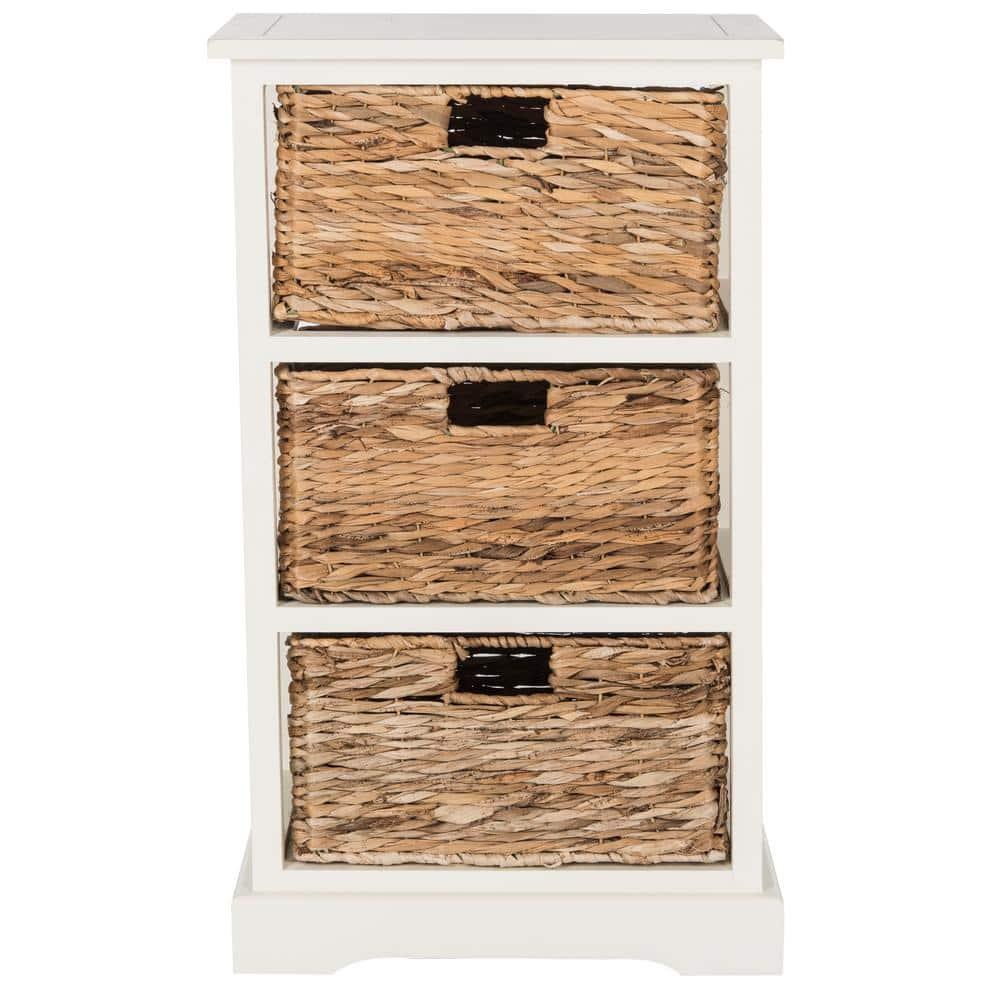 Halle Storage Side Table - AMH5738 - Vintage White - Safavieh Couture