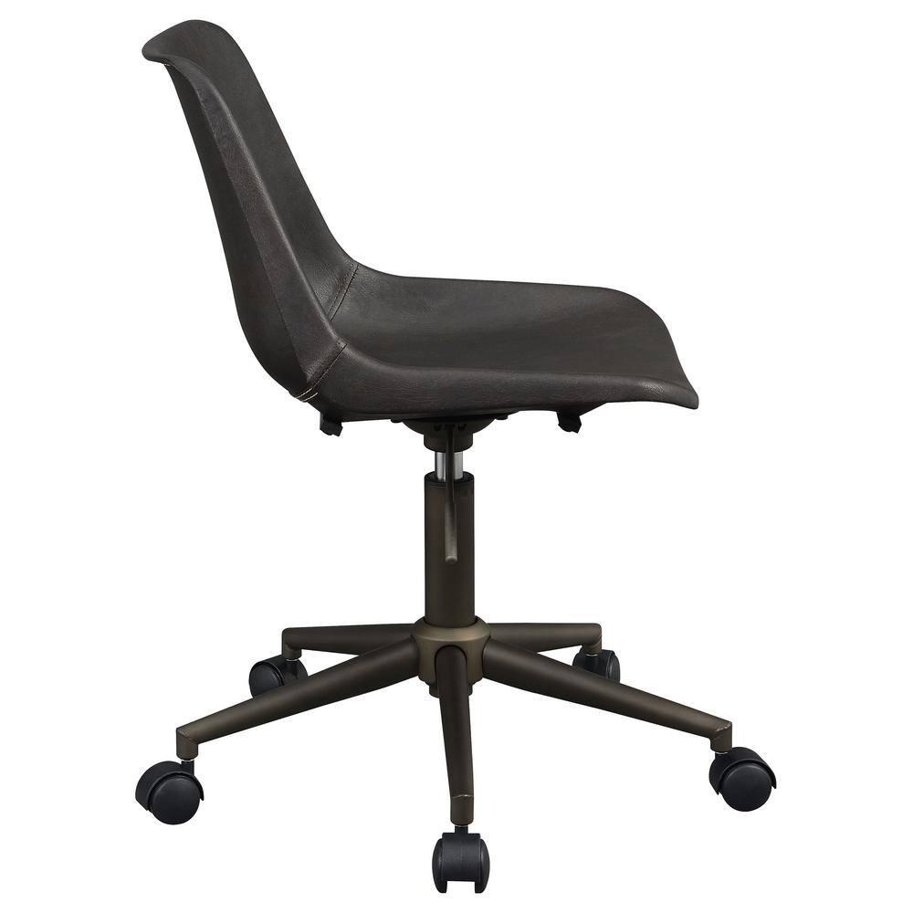Adjustable Height Casters Brown and Rustic Taupe Office Chair 18" W x 22" D x 30-34.5" H 803378
