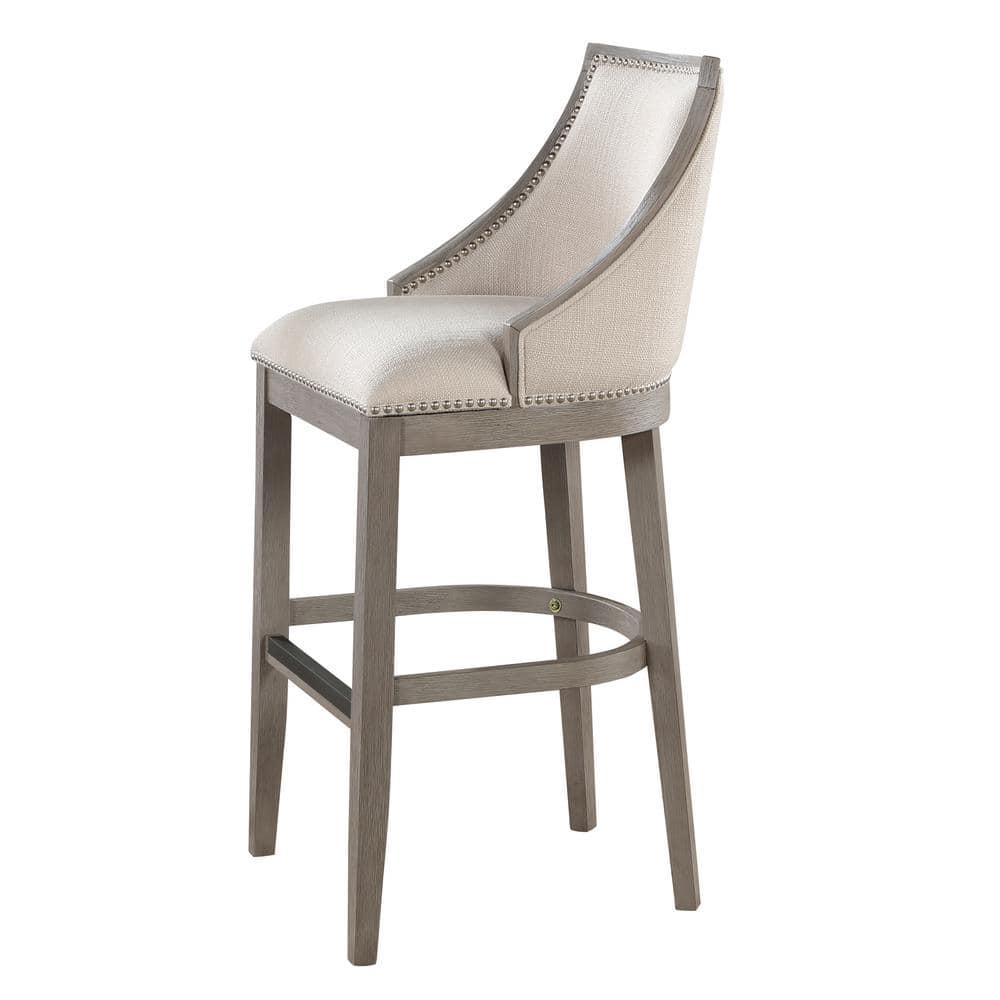 American Woodcrafters Keller 30" Solid Wood Bar Stool in Driftwood Gray