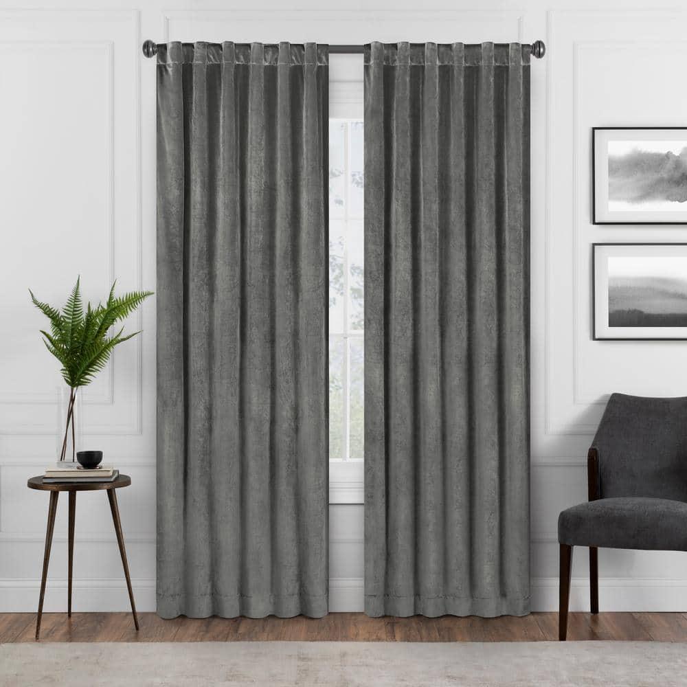 Eclipse 108-Inches Charcoal Blackout Standard lined Rod pocket Single curtain panel