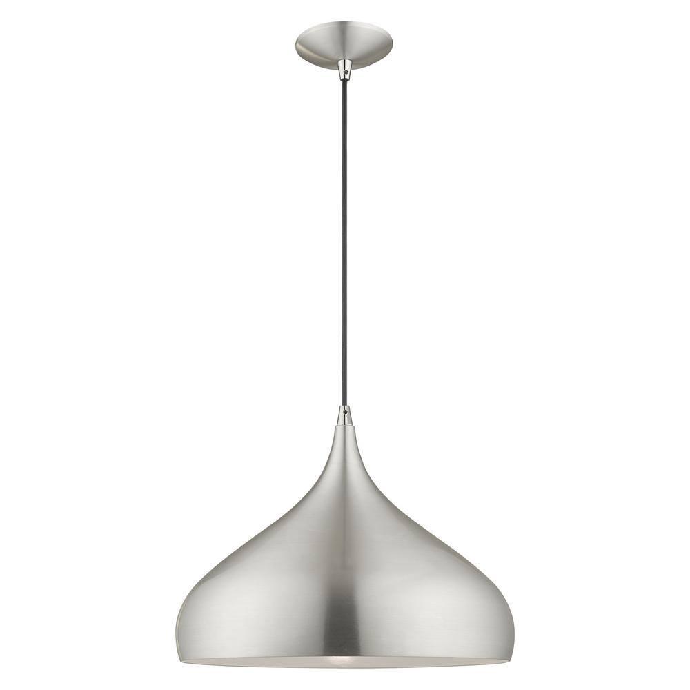 Livex Lighting Metal Shade 1 - Light Chandelier in  Brushed Aluminum