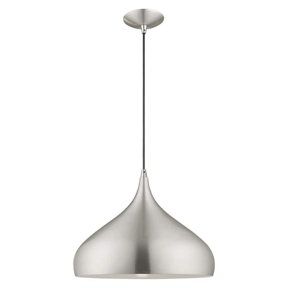 Livex Lighting Metal Shade 1 - Light Chandelier in  Brushed Aluminum