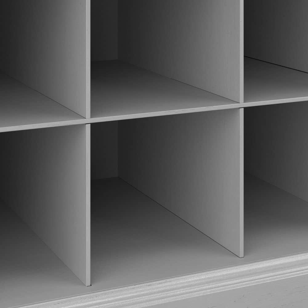 Woodland 40W Shoe Storage Bench with Shelves in Cape Cod Gray - Engineered Wood
