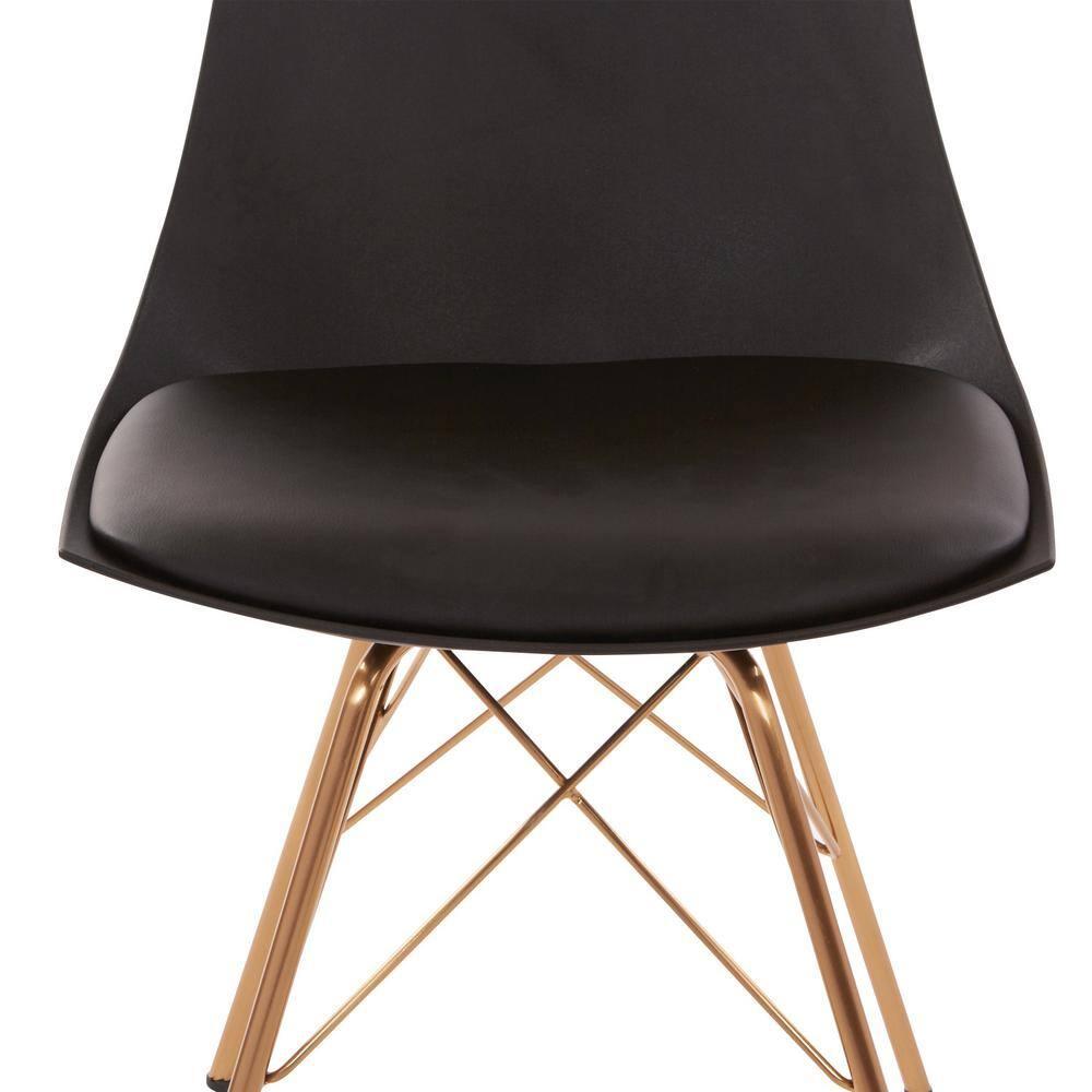 Oakley 18.5 in. Width Standard Black/Gold Faux Leather Guest Office Chair