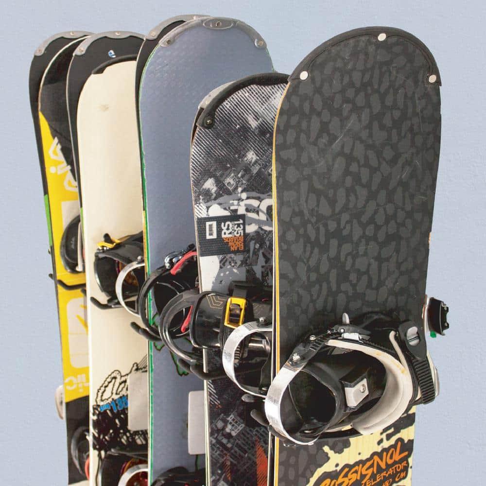 SafeRacks Wall Mounted Ski/Snowboard Rack - Includes 5 Storage Hooks - 500lb Max Capacity