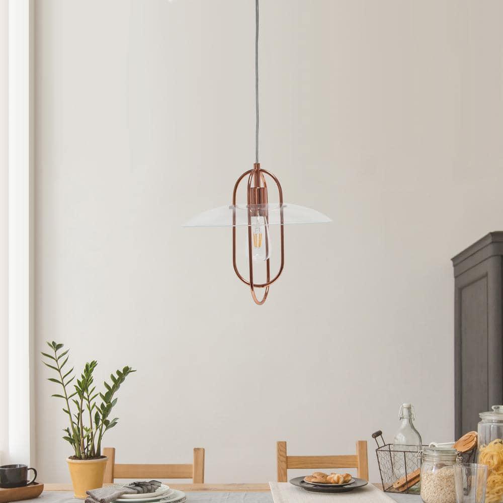 Lalia Home Iron 1 Light Elongated Pendant in Rose Gold