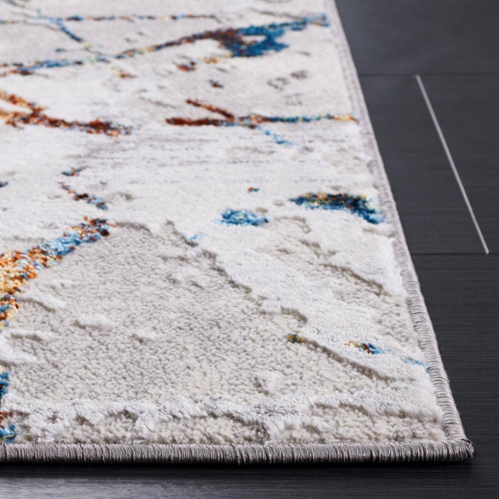 Amelia ALA293 Power Loomed Indoor Area Rug - Grey/Blue Gold - 4'5"x6'5" - Safavieh