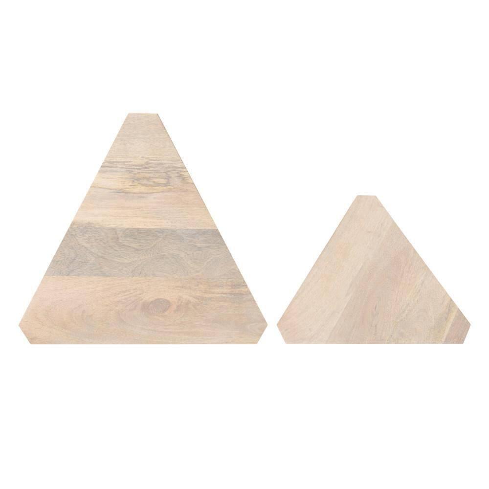Kate and Laurel Talcott Triangle Wood Nesting Table, 2 Piece, White