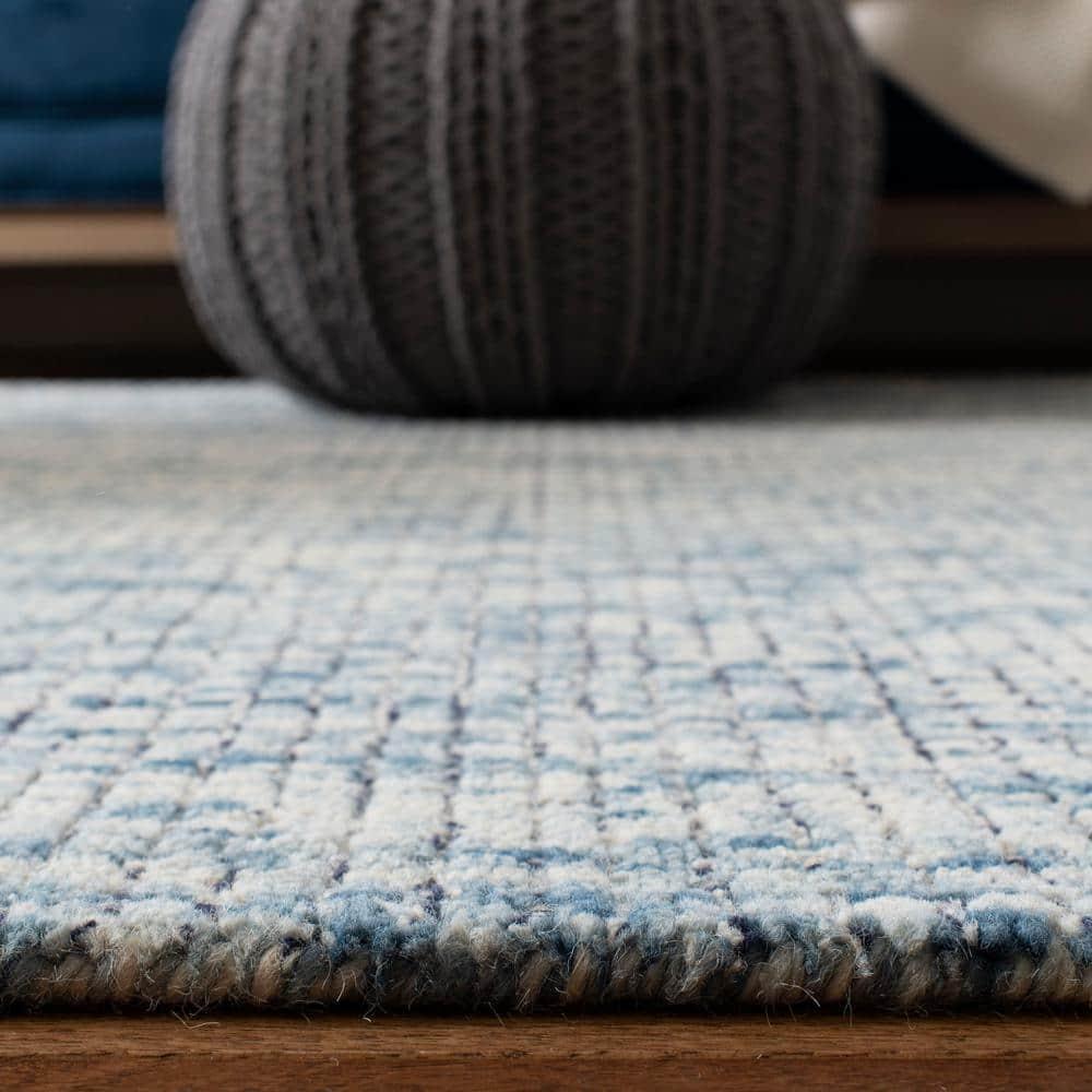 Abstract ABT473 Hand Tufted Area Rug - Ivory/Navy - 8'9"x11'9" - Safavieh.