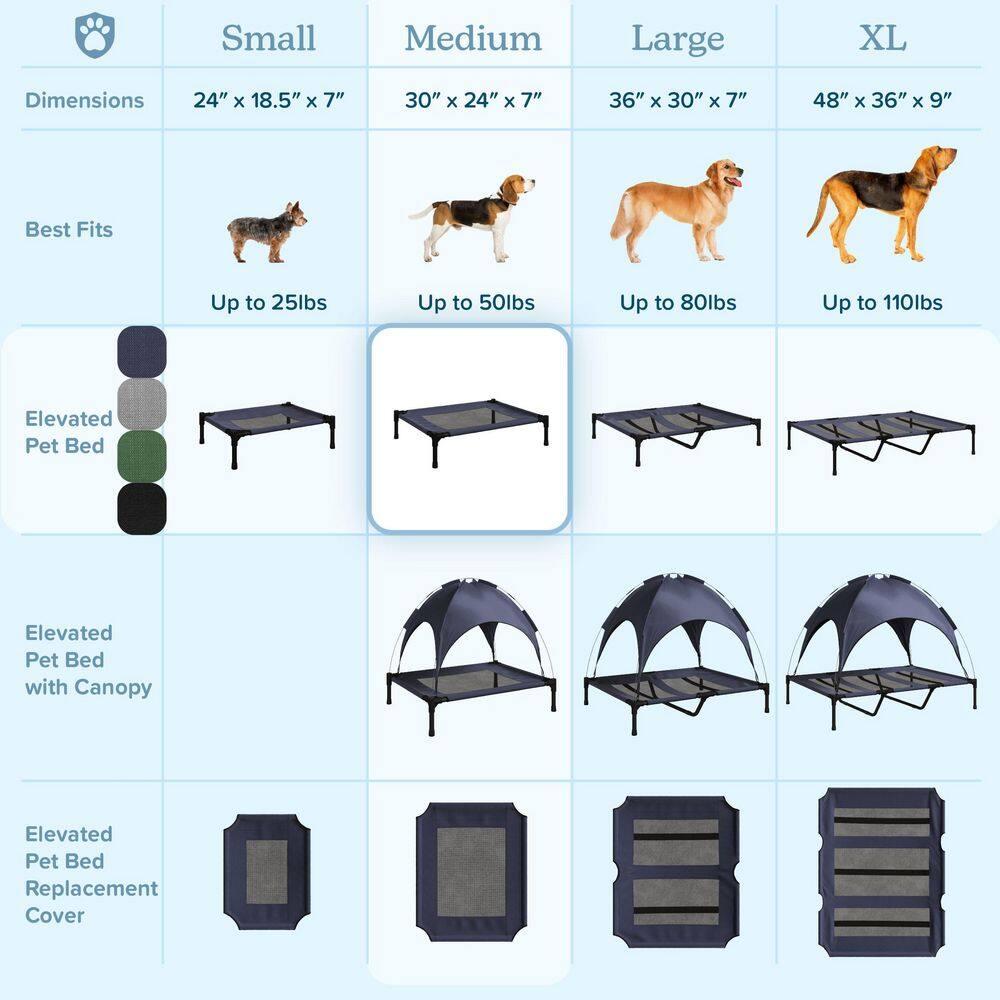 Petmaker PETMAKER 24.5x18.5-Inch Elevated Dog Bed, Black