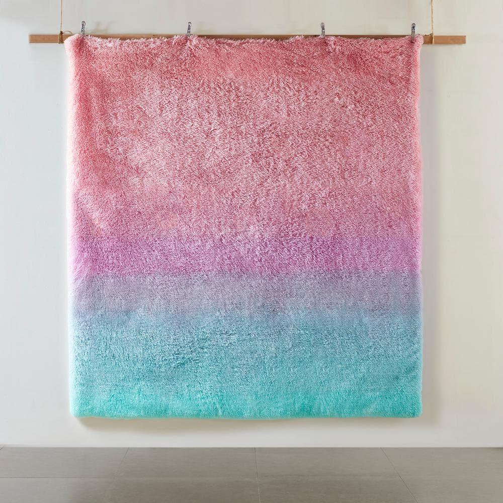 Intelligent Design Pastel Ombre Shaggy Faux Fur Comforter Set