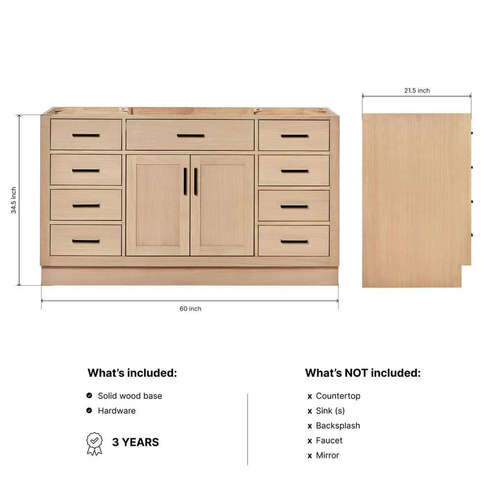 ARIEL Hepburn 60 Bathroom Vanity Base Only
