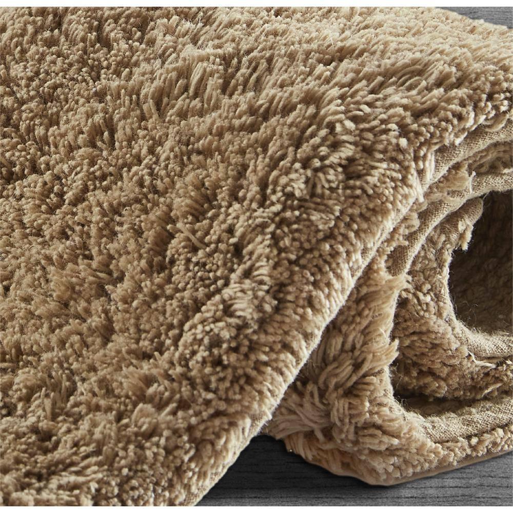 Jean Pierre "Hers" 21"x34" Cotton Bath Rug, Linen