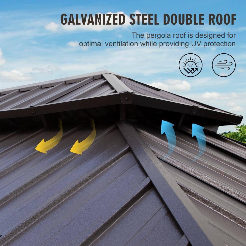 EAGLE PEAK Outdoor Aluminum Frame Hardtop Patio Gazebo