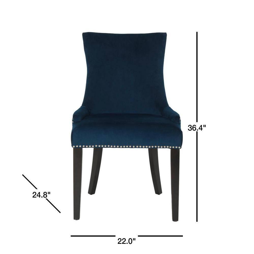 Lester 19"H Dining Chair (Set of 2) - Dark Navy - Safavieh