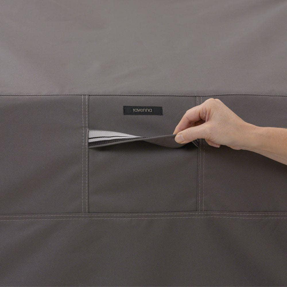Classic Accessories Ravenna Water-Resistant 37 Inch Built-In BBQ Grill Top Cover, Taupe