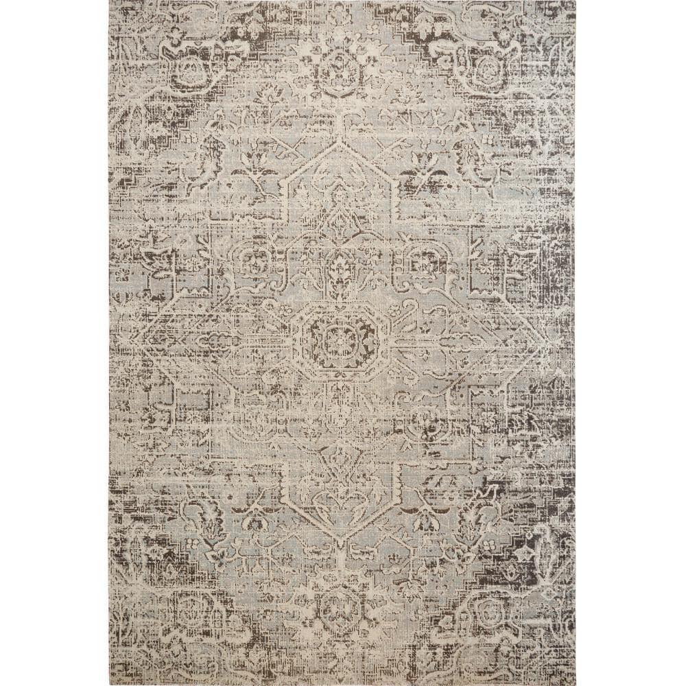 Nicole Miller Nicole Miller New York Patio Sofia Medallion Indoor/Outdoor Area Rug, Light Grey/Dark Grey