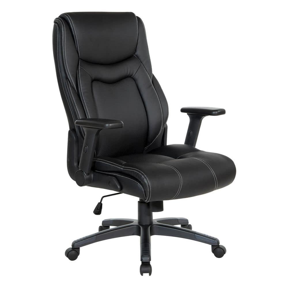 Executive High Back Office Chair in Black Bonded Leather