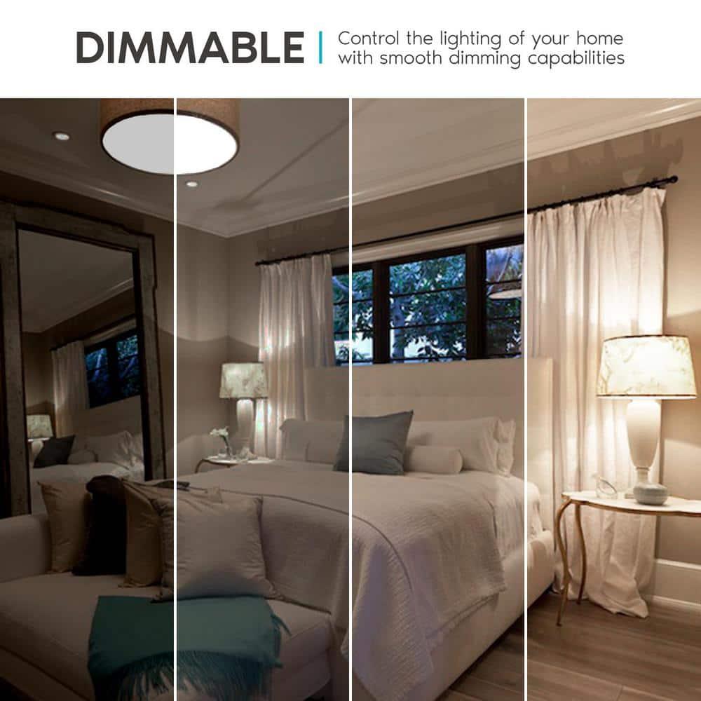 Luxrite A19 LED Bulb 60W Equivalent, 3500K Natural White, 800 Lumens, Dimmable, 9W, Enclosed Fixture Rated, E26 Medium Base 6 Pack