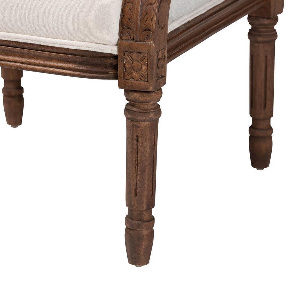 bali & pari Desmond Accent Chair: Traditional French Design, Foam Padded, Woven Back
