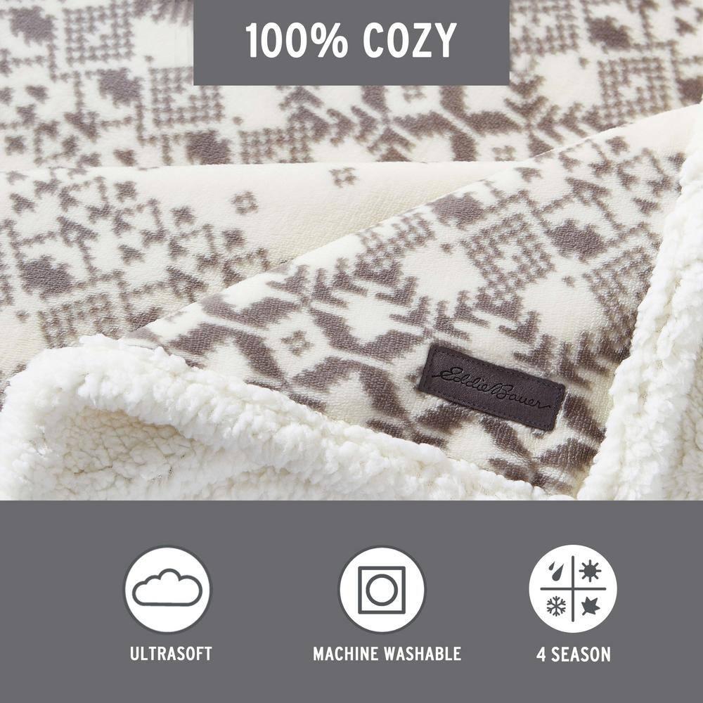 Eddie Bauer Eddie Bauer Printed Plush Fleece/Sherpa Throw Blankets