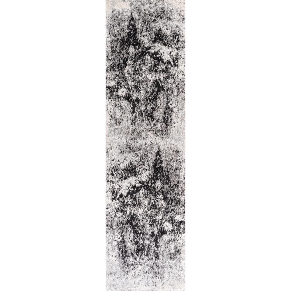 2'x8' Dune Modern Abstract Area Rug, Cream/Gray - JONATHAN Y