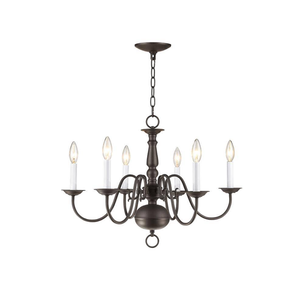 Livex Lighting Williamsburgh 6 - Light Chandelier in  Bronze