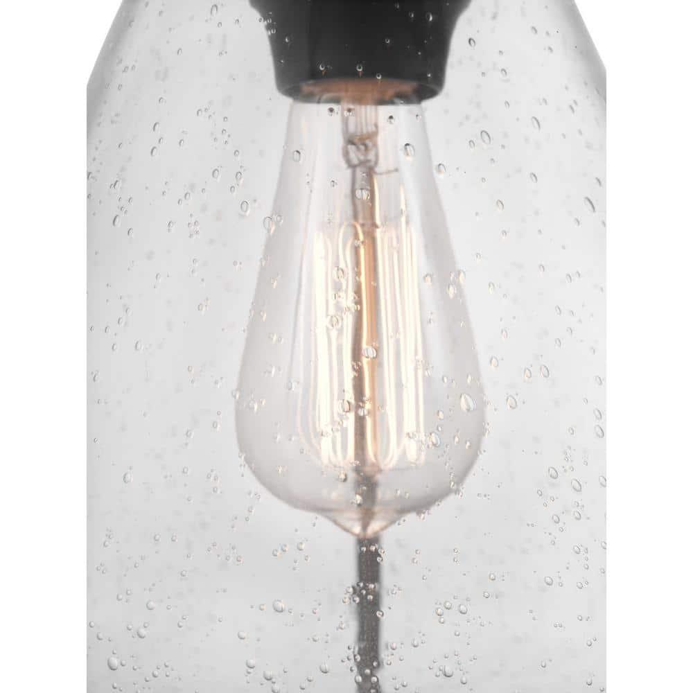 Progress Lighting, Range Collection, 1-Light Wall Sconce, Antique Bronze, Clear Seeded Glass Shade