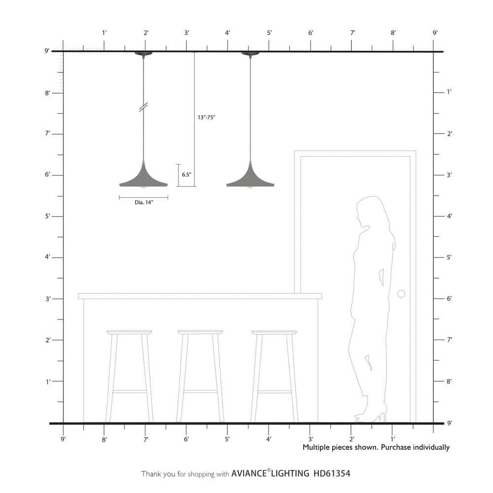 Livex Lighting Metal Shade 1 - Light Chandelier in  White