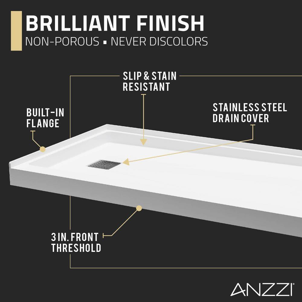 30'' W 60'' D Rectangular Triple Shower Base