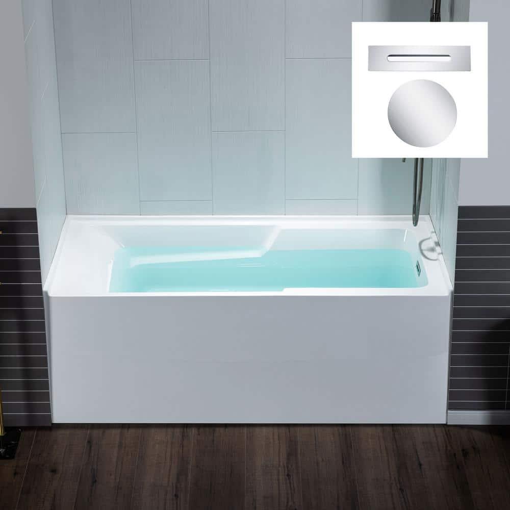 Flint 60'' x 30'' Alcove / Tile In Soaking Acrylic Bathtub