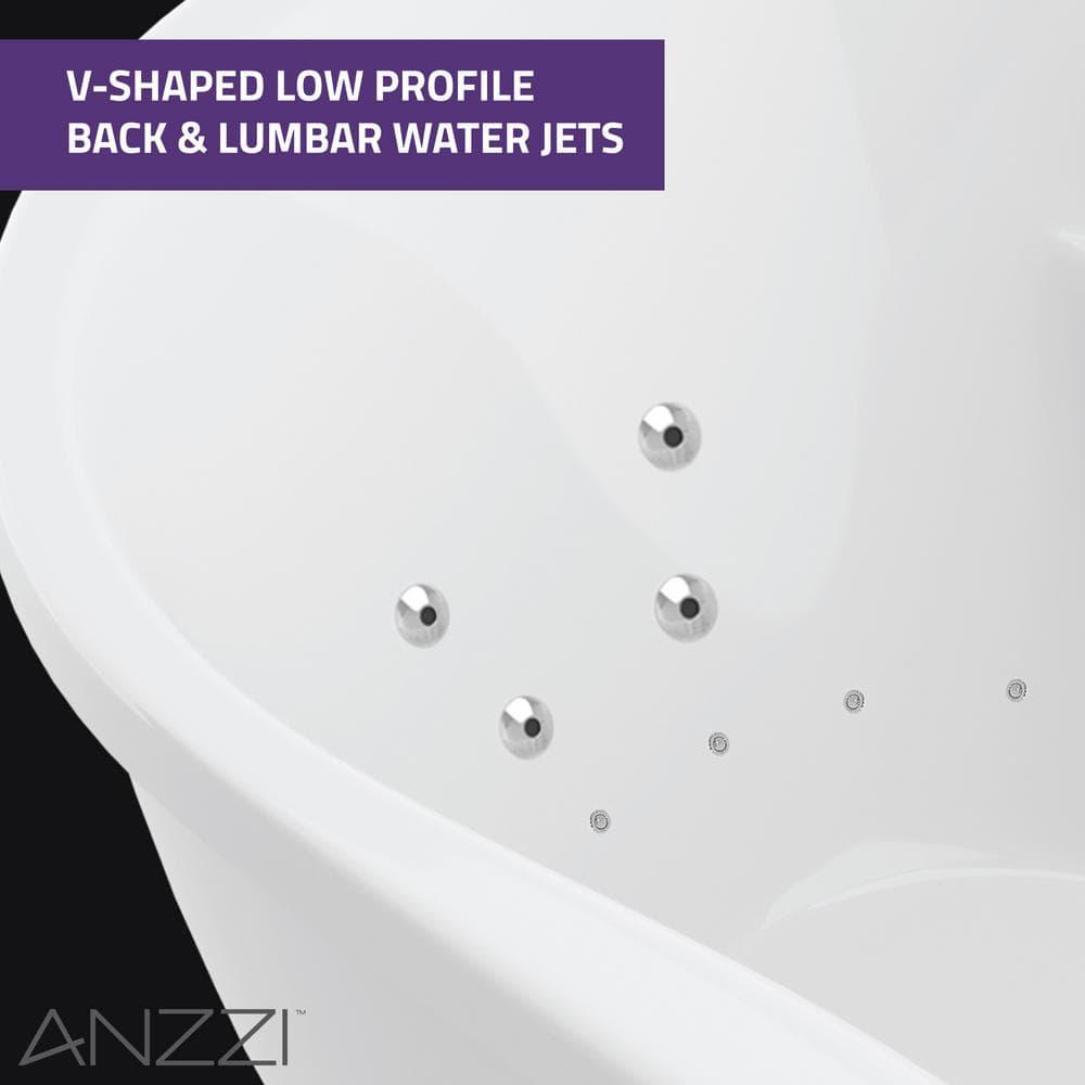 Lori 71.25” x 35.5” Freestanding Whirlpool and Air Acrylic Bathtub