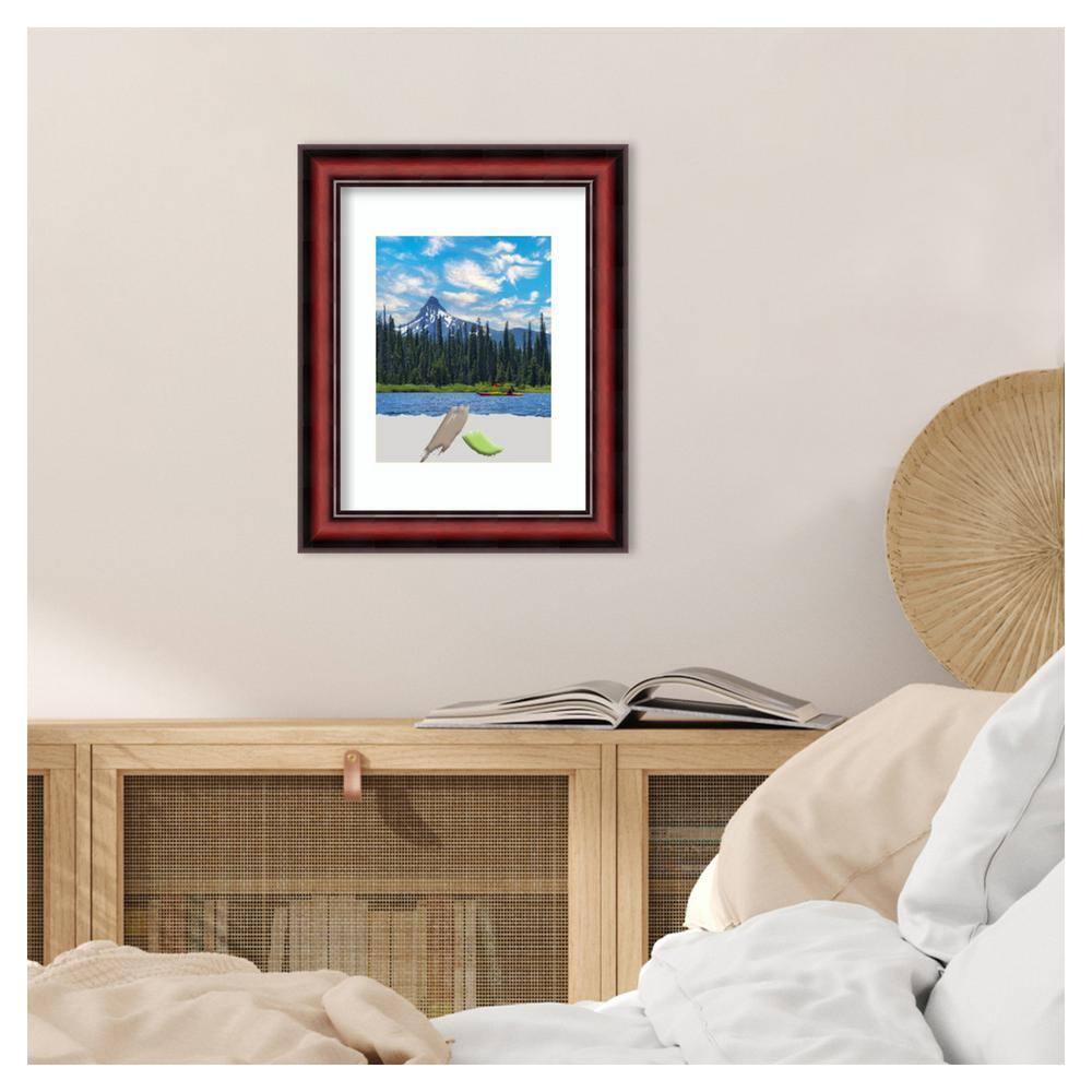 Amanti Art Rubino Cherry Scoop Wood Picture Frame Opening Size 11x14 in. (Matted To 8x10 in.)