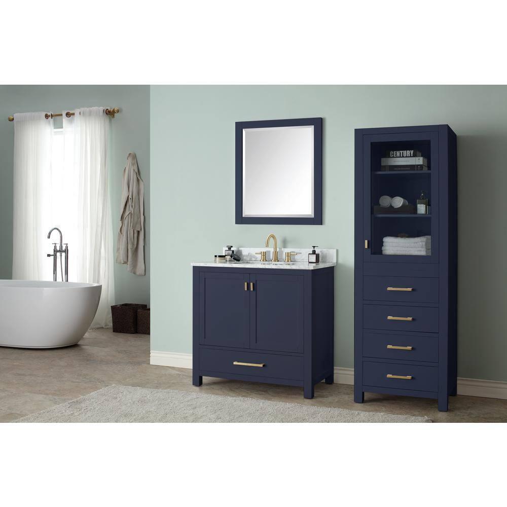 Modero 36'' Navy Blue Solid Wood Freestanding Vanity Base