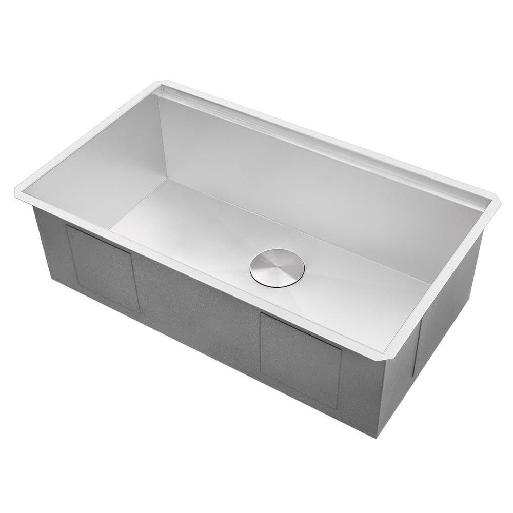 Ruvati Workstation Undermount 16 Gauge Stainless Steel Kitchen Sink Single Bowl