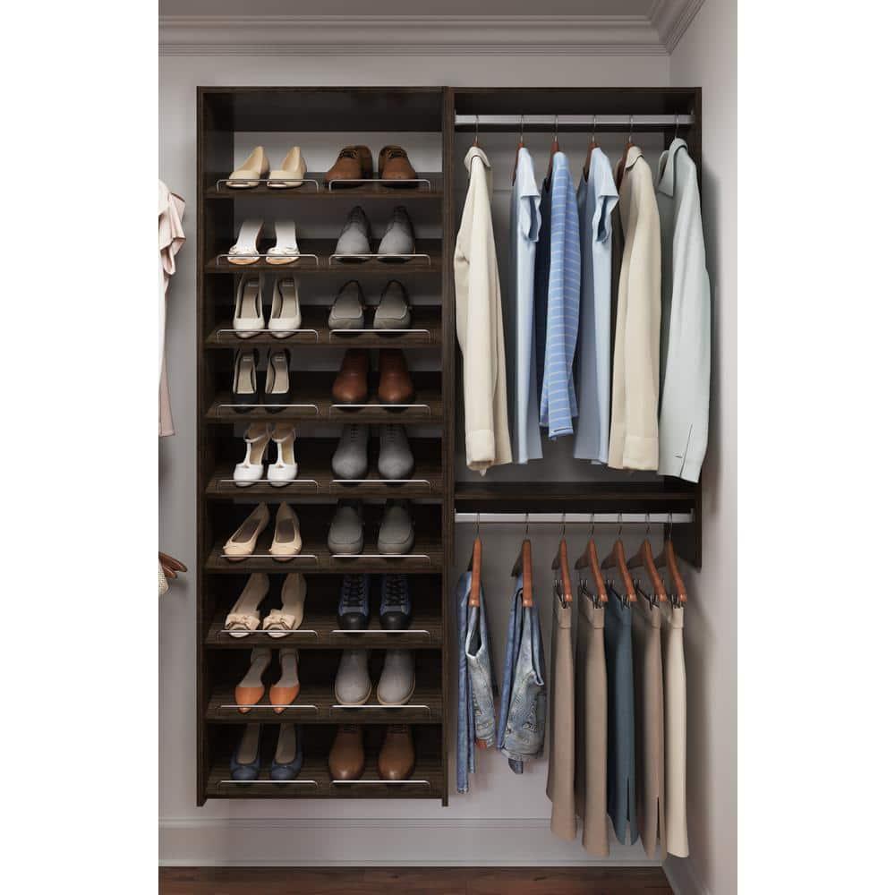 Easy Track 680099 25-1/8" Wide Double Hanging Rod Closet Organizer System - Truffle