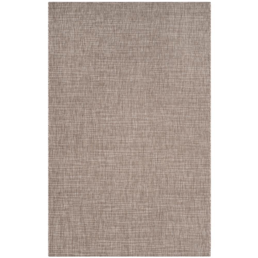 Courtyard Light Brown 4 ft. x 6 ft. Solid Indoor/Outdoor Patio  Area Rug