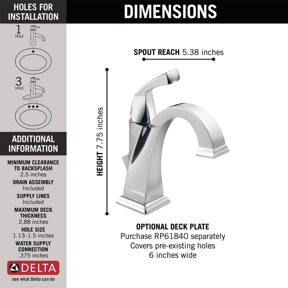Dryden Single Hole Bathroom Faucet with Drain Assembly, Single Handle Bathroom Sink Faucet