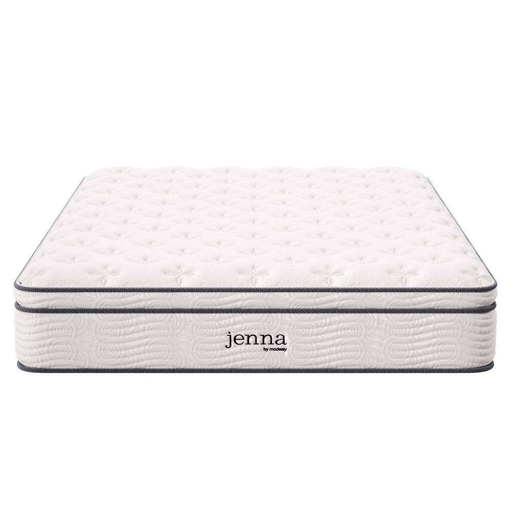 Modway Jenna 12" Innerspring and Foam California King Mattress in White