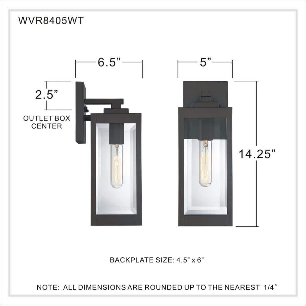 Quoizel WVR8405WT Westover 1 Light 14 inch Western Bronze Outdoor Wall Lantern