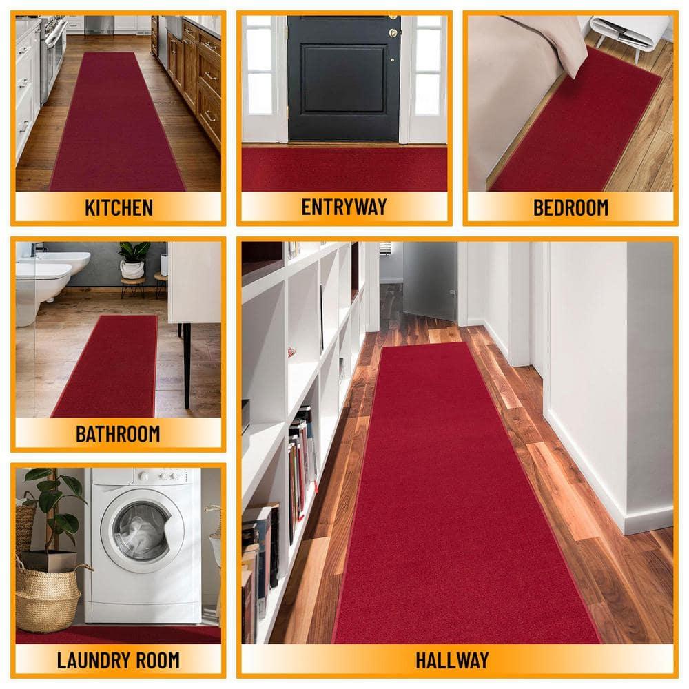 Ottomanson Ottohome Non-Slip Solid Area Rug For Living Room, Hallway Runner, Entryway Rug