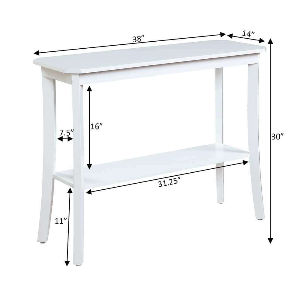 Convenience Concepts Designs2Go Baja Console Table with Shelf, White