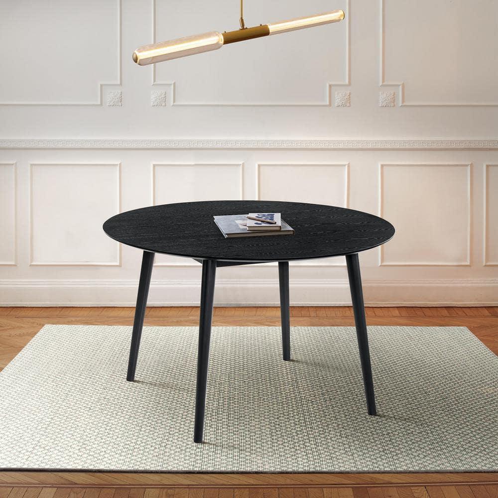 Armen Living Arcadia 48"Round Modern Wood Dining Table in Black