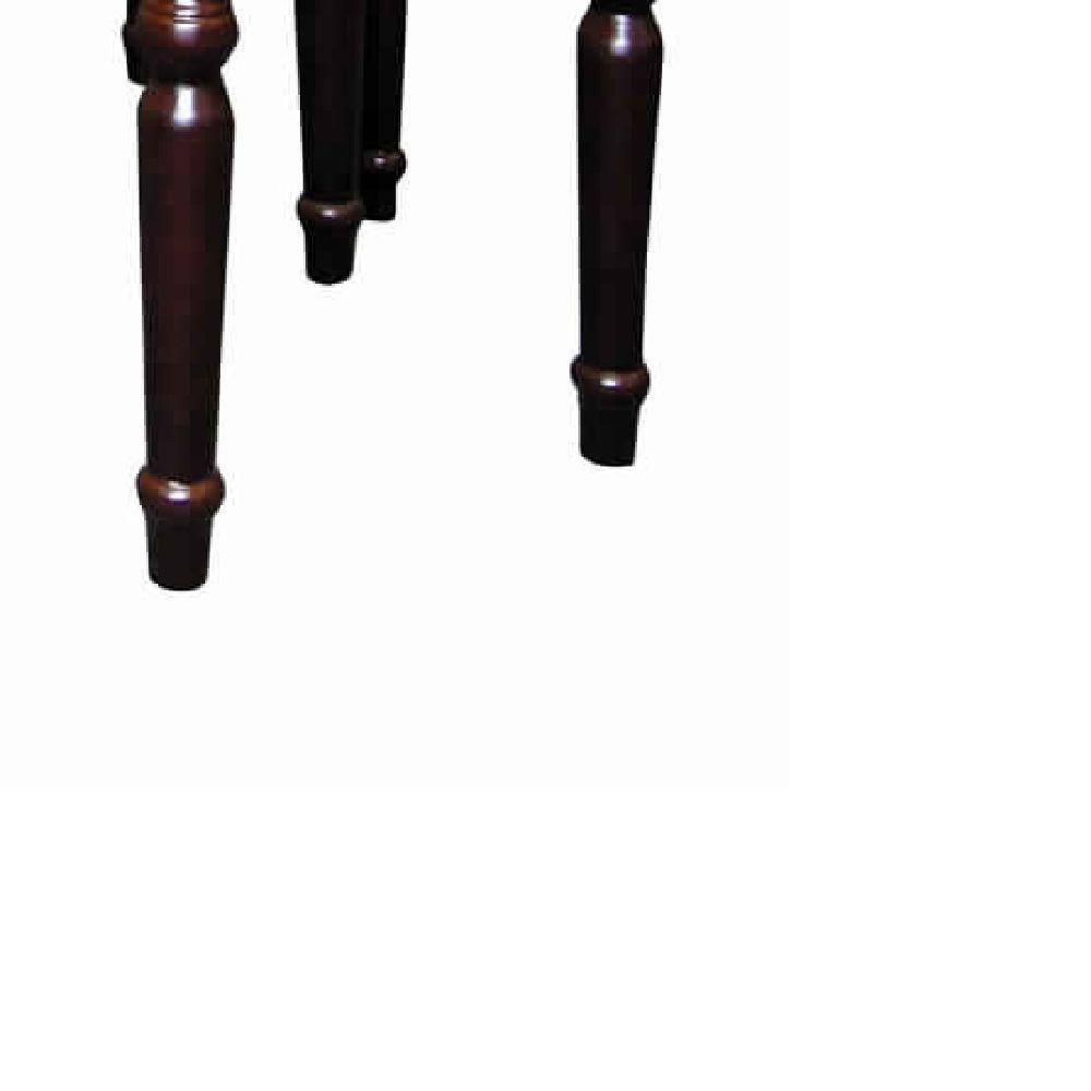 Cherry Brown Solid Wood 3-Piece Nesting Table Set with Turned Tapered Legs