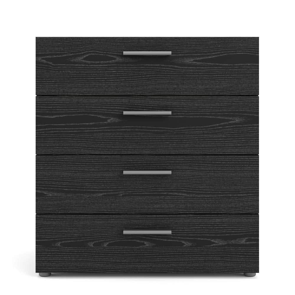 Tvilum Loft 4 Drawer Chest Dresser for Adults, Black Woodgrain