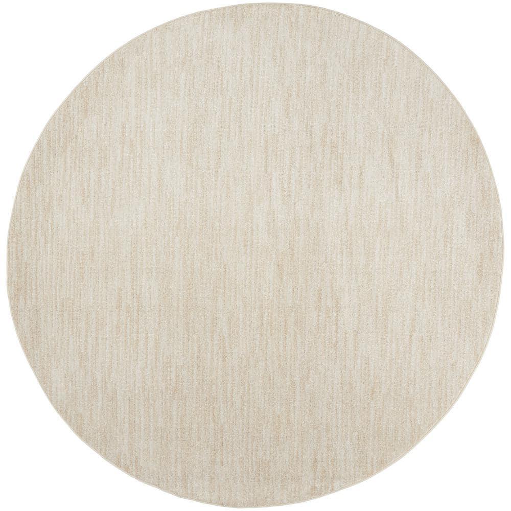 Nourison Essentials Easy Care Indoor Outdoor Area Rug - Ivory Beige 10' x Round